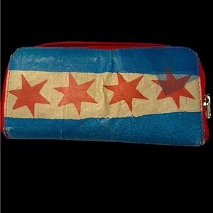 Handmade Boutique Chicago Flag Wallet